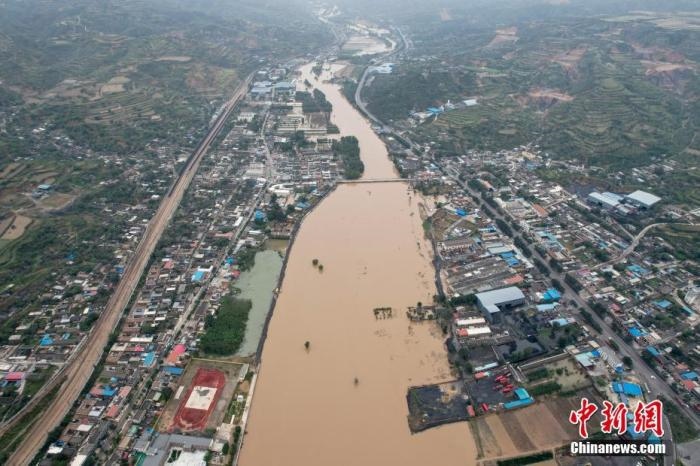 10月10日，山西省介休市義棠鎮(zhèn)，汾河水位上漲。 <a target='_blank' href='http://www.chinanews.com/'>中新社</a>記者 韋亮 攝
