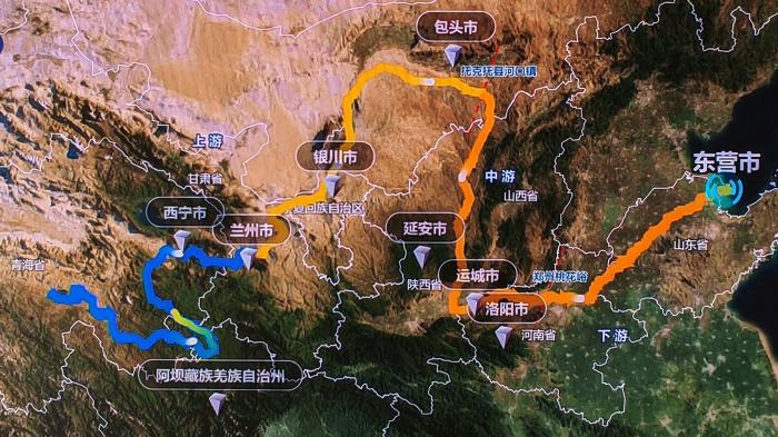 △黃河發(fā)源于青藏高原，呈“幾”字形流經(jīng)青海、四川、甘肅、寧夏、內(nèi)蒙古、山西、陜西、河南、山東9省區(qū)，全長5464公里。(資料圖)