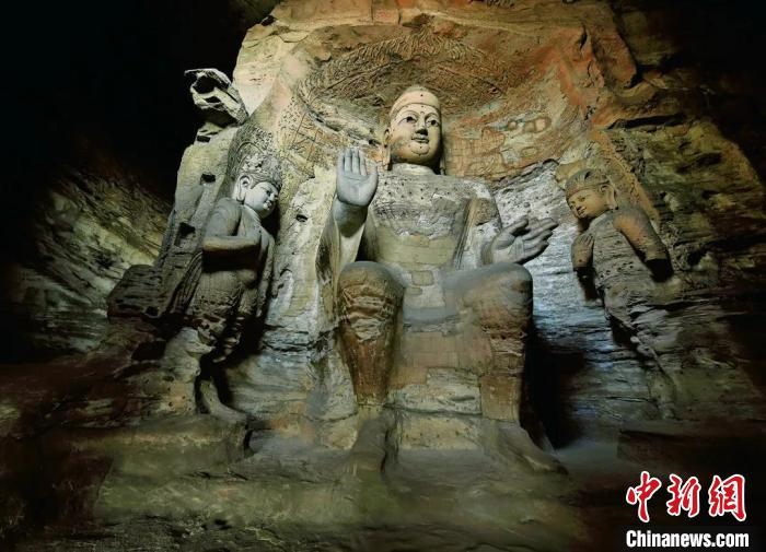 云岡石窟規(guī)模最大的洞窟第3窟。