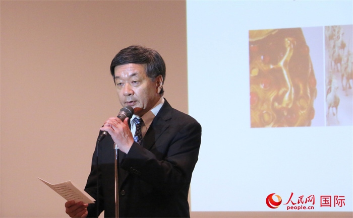 主辦方代表、富士美術(shù)館館長(zhǎng)五木田聰致辭。（人民網(wǎng) 許可攝）