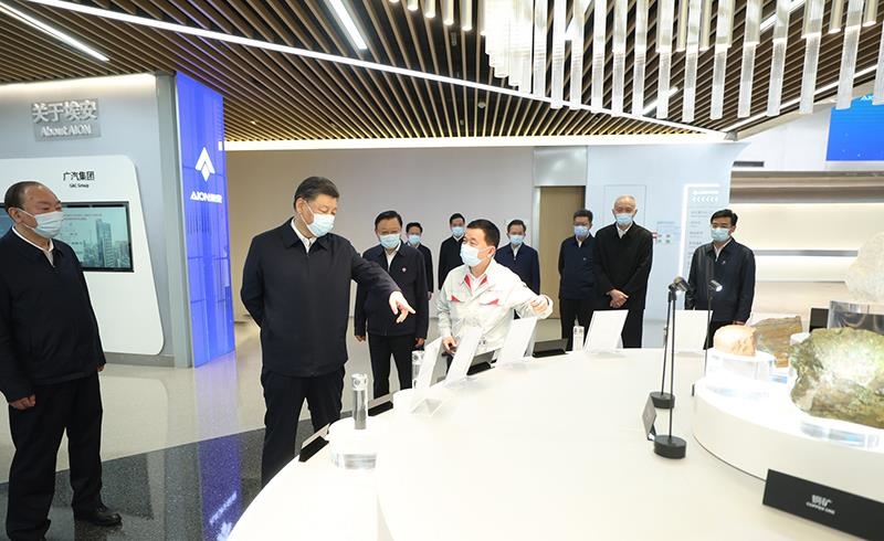 2023年4月12日，習(xí)近平總書記在廣東廣汽埃安新能源汽車股份有限公司考察。
