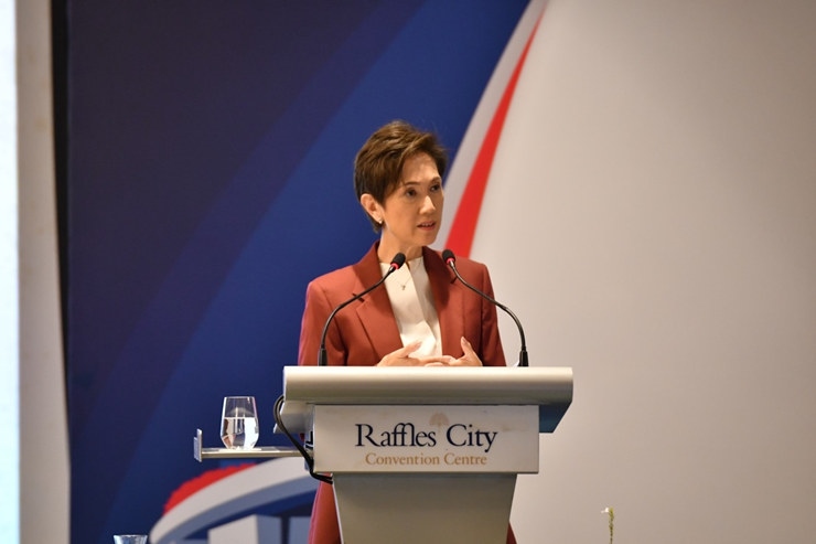 新加坡通訊及新聞部長兼內政部第二部長楊莉明。新加坡南洋理工大學供圖