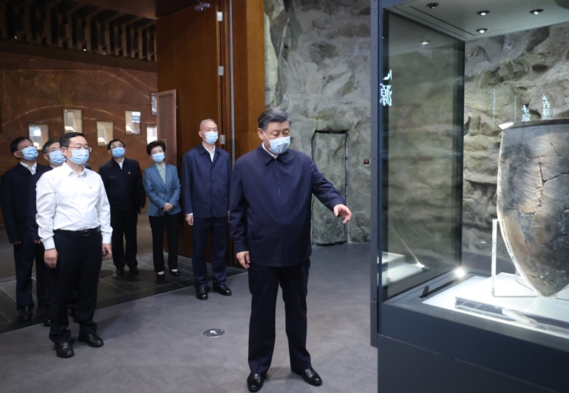 2023年6月2日，習近平來到中國歷史研究院內(nèi)的中國考古博物館調(diào)研。