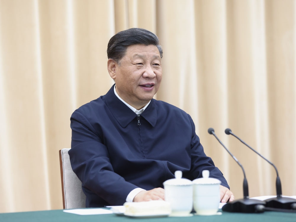 2021年5月14日上午，中共中央總書記、國家主席、中央軍委主席習近平在河南省南陽市主持召開推進南水北調后續(xù)工程高質量發(fā)展座談會并發(fā)表重要講話。新華社記者 鞠鵬 攝