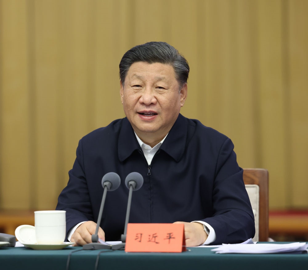 2021年10月22日下午，中共中央總書記、國家主席、中央軍委主席習近平在山東省濟南市主持召開深入推動黃河流域生態(tài)保護和高質量發(fā)展座談會并發(fā)表重要講話。新華社記者 謝環(huán)馳 攝