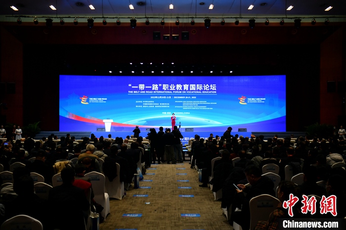 圖為 “一帶一路”職業(yè)教育國(guó)際論壇現(xiàn)場(chǎng)。 中新社記者 韓冰 攝