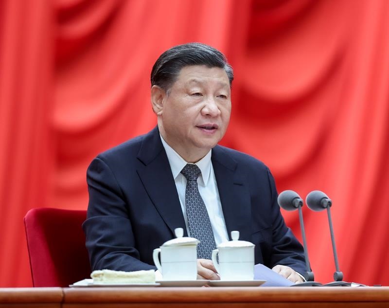 △2023年4月3日，學(xué)習(xí)貫徹習(xí)近平新時代中國特色社會主義思想主題教育工作會議在北京召開。習(xí)近平總書記出席會議并發(fā)表重要講話。
