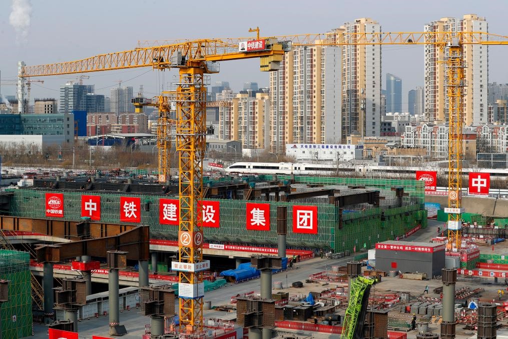 2月2日，北京城市副中心站綜合交通樞紐工程建設(shè)現(xiàn)場。新華社記者 李木子 攝
