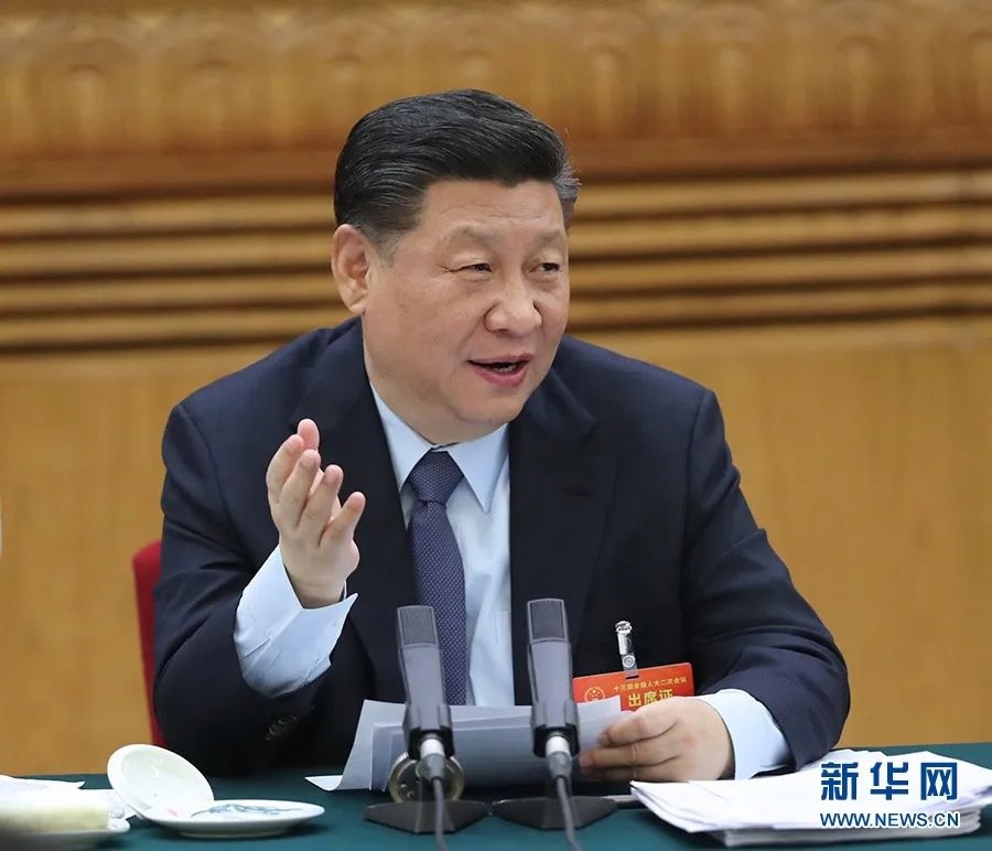 2019年3月7日，習(xí)近平參加十三屆全國(guó)人大二次會(huì)議甘肅代表團(tuán)的審議。新華社記者 鞠鵬 攝