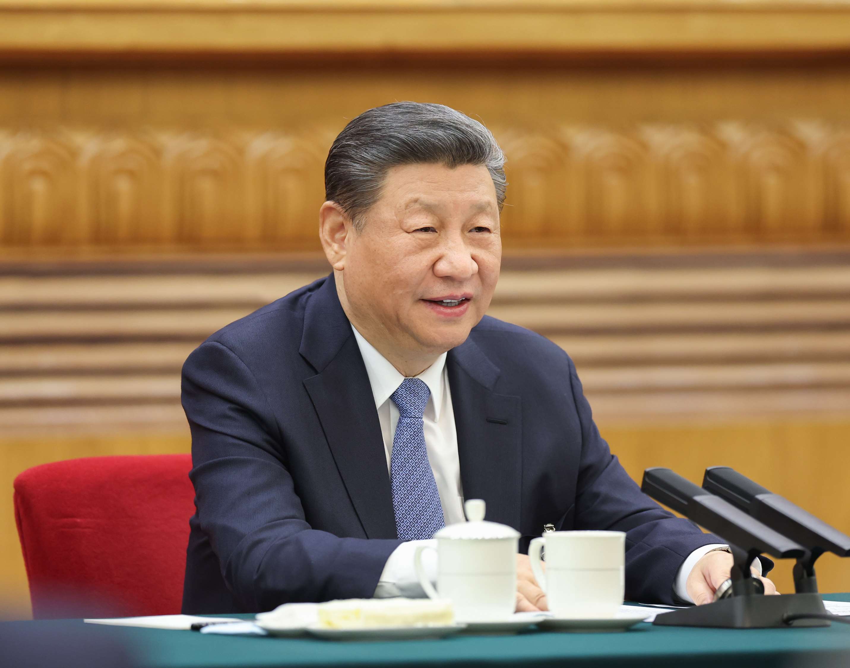 △ 2024年3月5日，習(xí)近平總書記參加他所在的十四屆全國人大二次會議江蘇代表團審議。