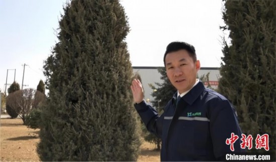 圖為王佐向記者介紹自己的新能源綠電廠區(qū)。白先森 攝