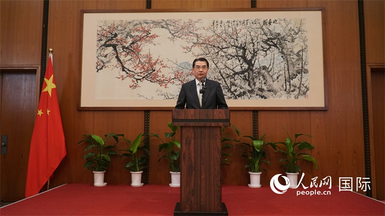 中國(guó)駐日本大使吳江浩致辭。人民網(wǎng) 蔣曉辰攝