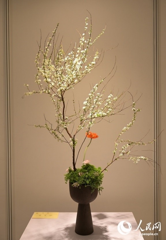 插花作品。人民網(wǎng) 玄番登史江攝