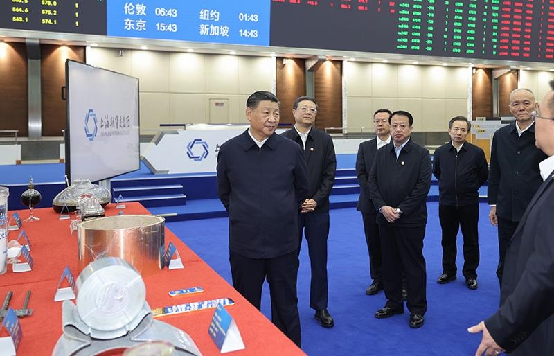 △2023年11月28日，習(xí)近平總書記在上海期貨交易所考察。