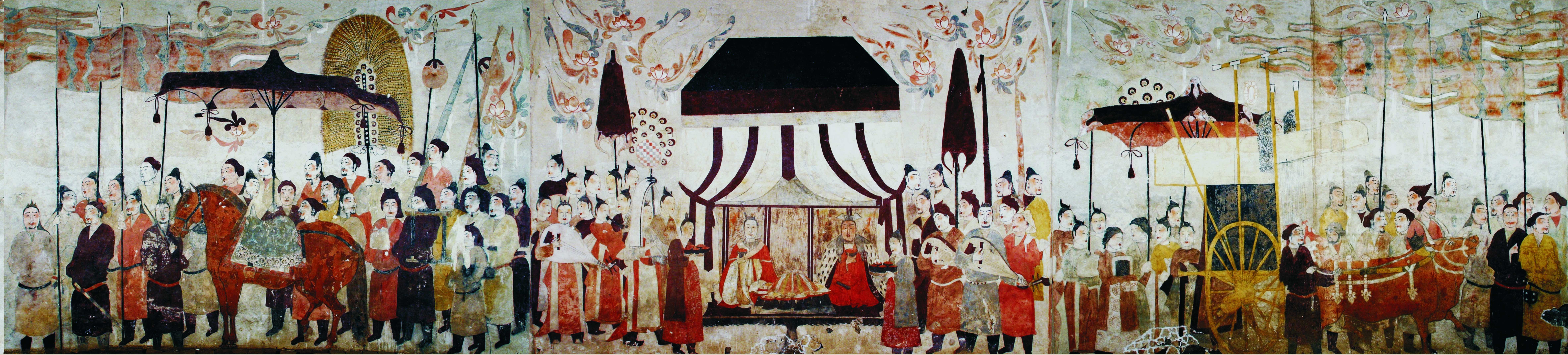 這是徐顯秀墓室壁畫(huà)展開(kāi)圖。太原北齊壁畫(huà)博物館供圖