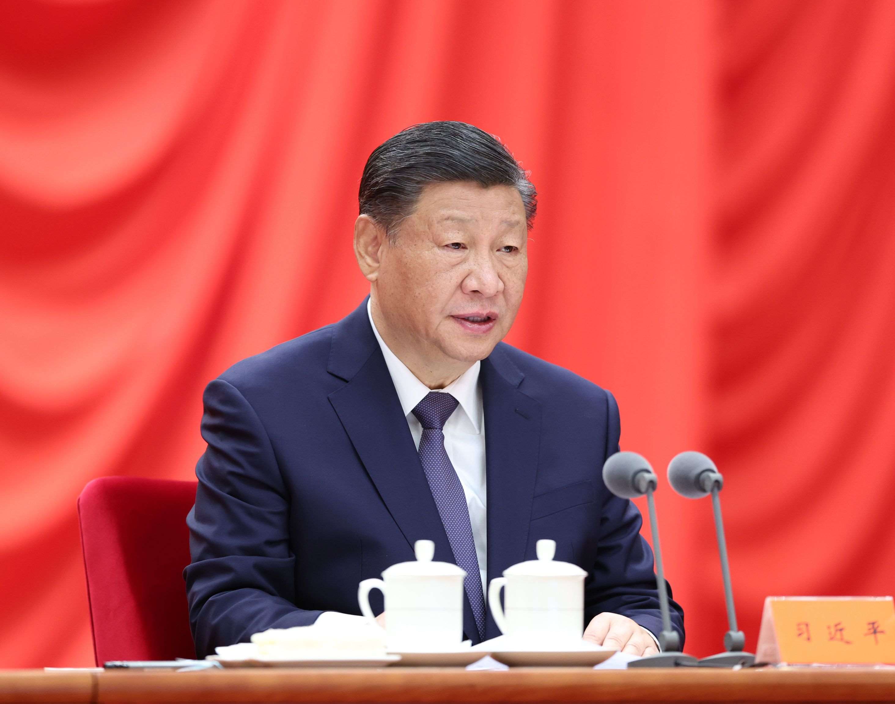 △ 2024年1月8日，習近平總書記在中國共產(chǎn)黨第二十屆中央紀律檢查委員會第三次全體會議上發(fā)表重要講話。