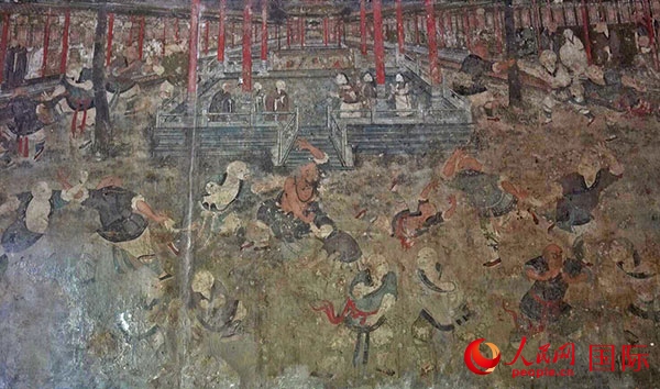 少林寺白衣殿壁畫。人民網(wǎng)記者 張麗婭攝