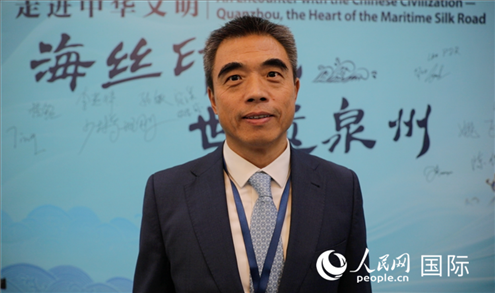 泉州市人民政府副市長(zhǎng)姚飛接受人民網(wǎng)采訪。人民網(wǎng) 王婧攝