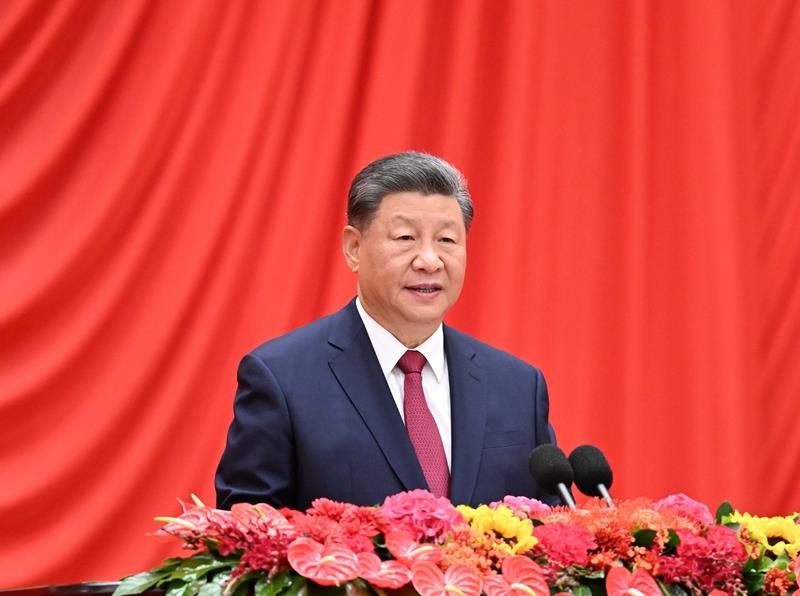 △2024年9月30日，慶祝中華人民共和國(guó)成立75周年招待會(huì)在北京人民大會(huì)堂隆重舉行。習(xí)近平總書記出席招待會(huì)并發(fā)表重要講話。