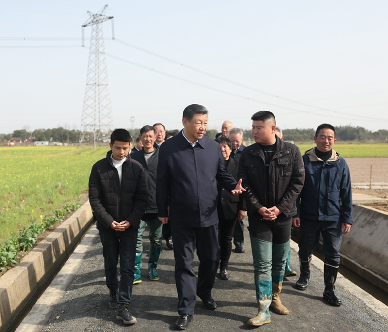 2024年3月19日，習(xí)近平總書記在湖南常德港中坪村考察。