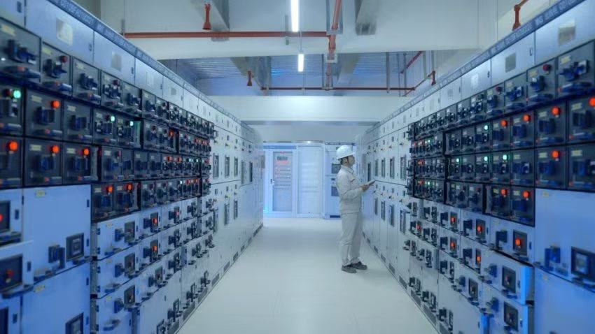 300兆瓦壓氣儲(chǔ)能示范工程低壓配電室。受訪者供圖