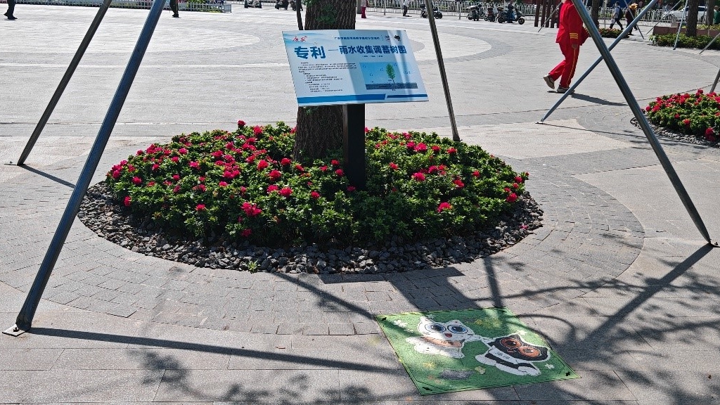 廣安“雨水收集調(diào)蓄樹池”，已在市內(nèi)公園落地運(yùn)用。受訪者供圖