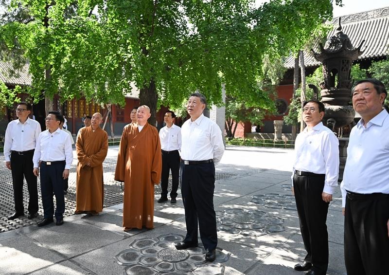 △2025年5月19日，習(xí)近平總書記在河南洛陽白馬寺考察。